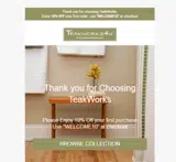 WELCOME10 coupon verification screenshot