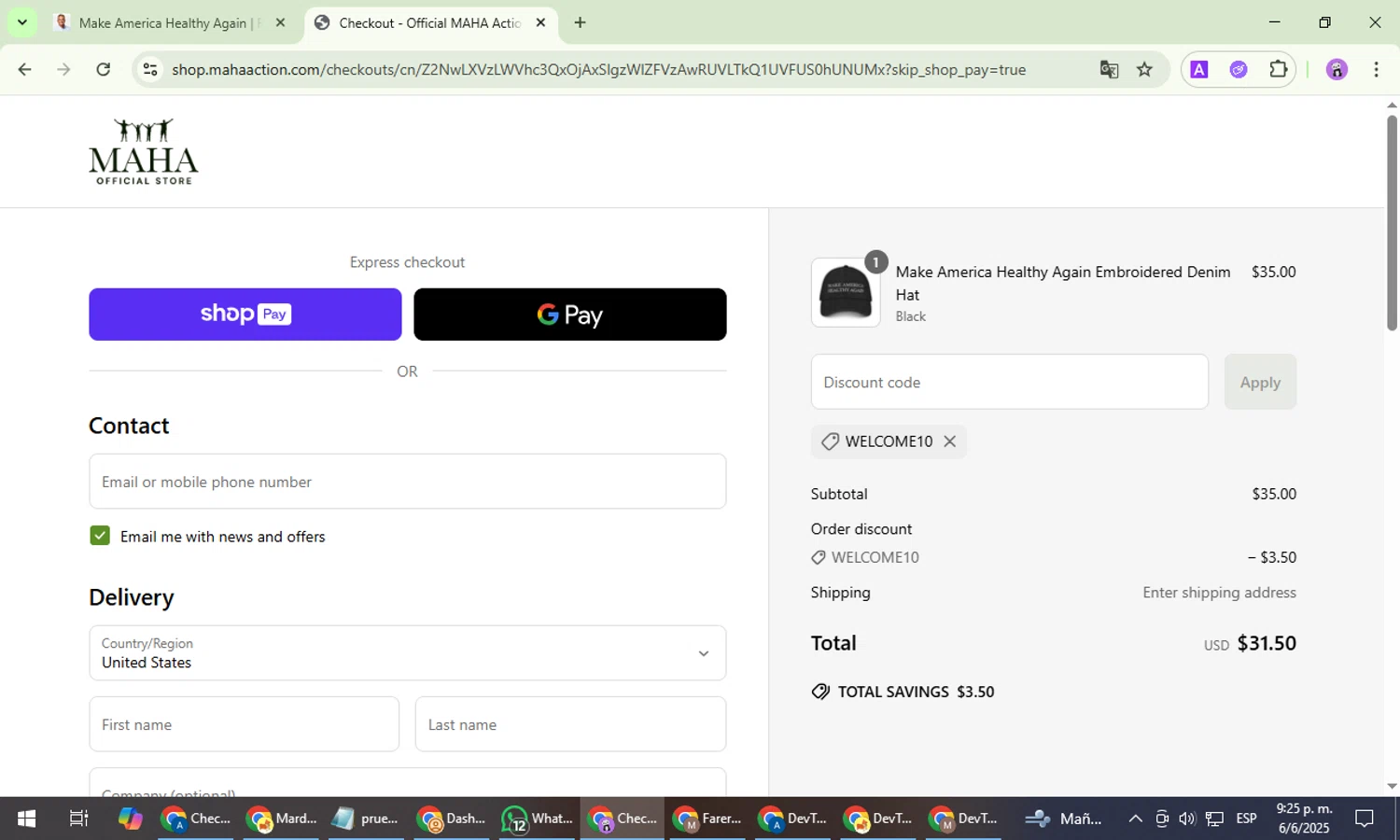 Team Kennedy checkout page showing Team Kennedy promo code box | Screenshot taken by SimplyCodes community member on Jun 7, 2025