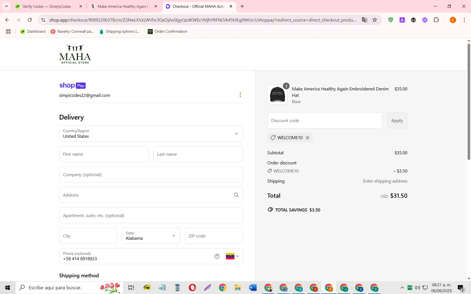 Team Kennedy checkout page showing Team Kennedy promo code box | Screenshot taken by SimplyCodes community member on Jun 6, 2025