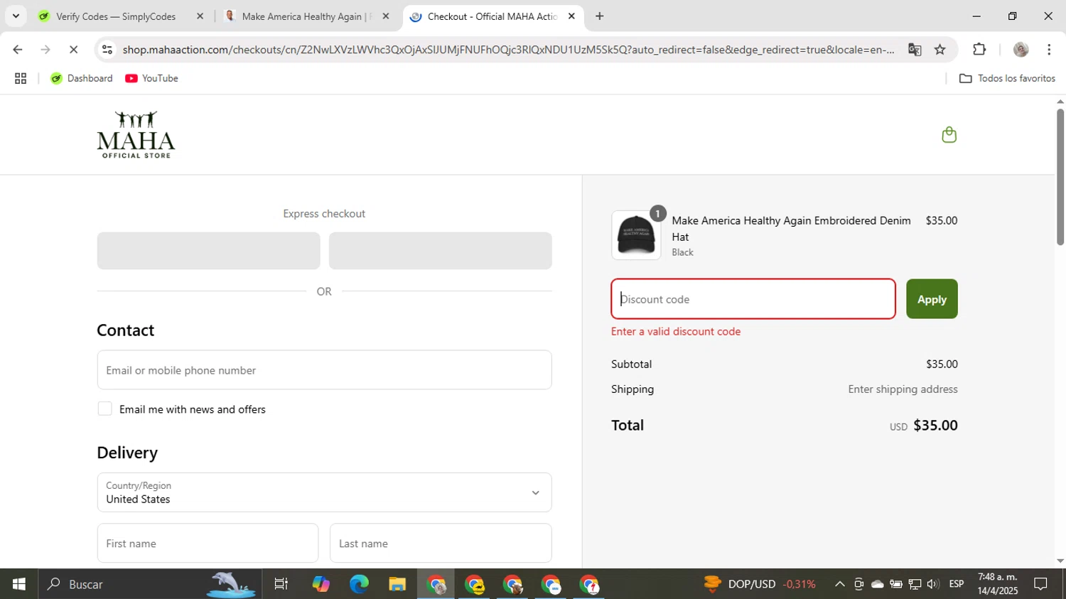 Team Kennedy promo code screenshot showing code WEAREMAHA applied at Team Kennedy checkout page. Uploaded by SimplyCodes community member powerSu on Apr 14, 2025