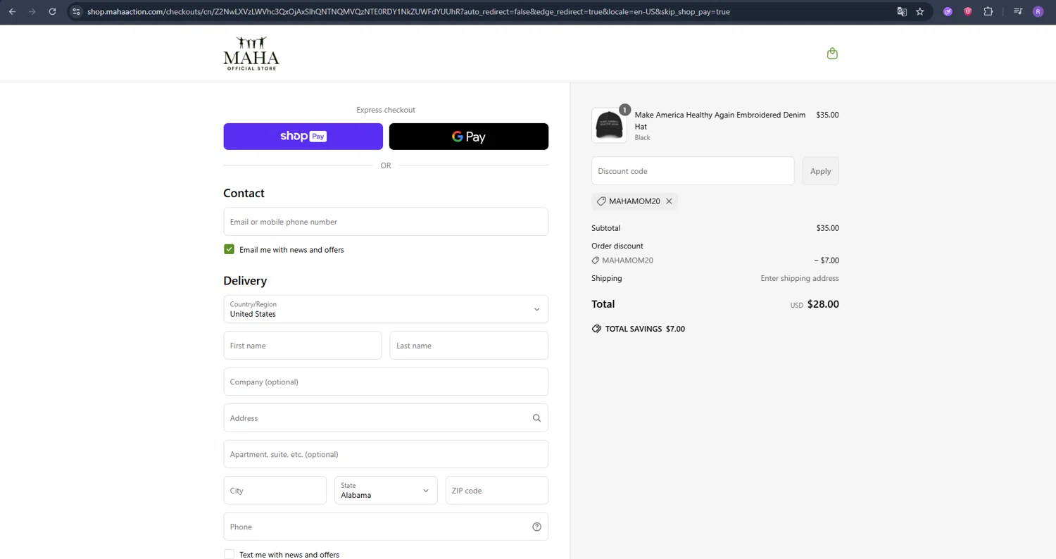 Team Kennedy checkout page showing Team Kennedy promo code box | Screenshot taken by SimplyCodes community member on Jun 14, 2025