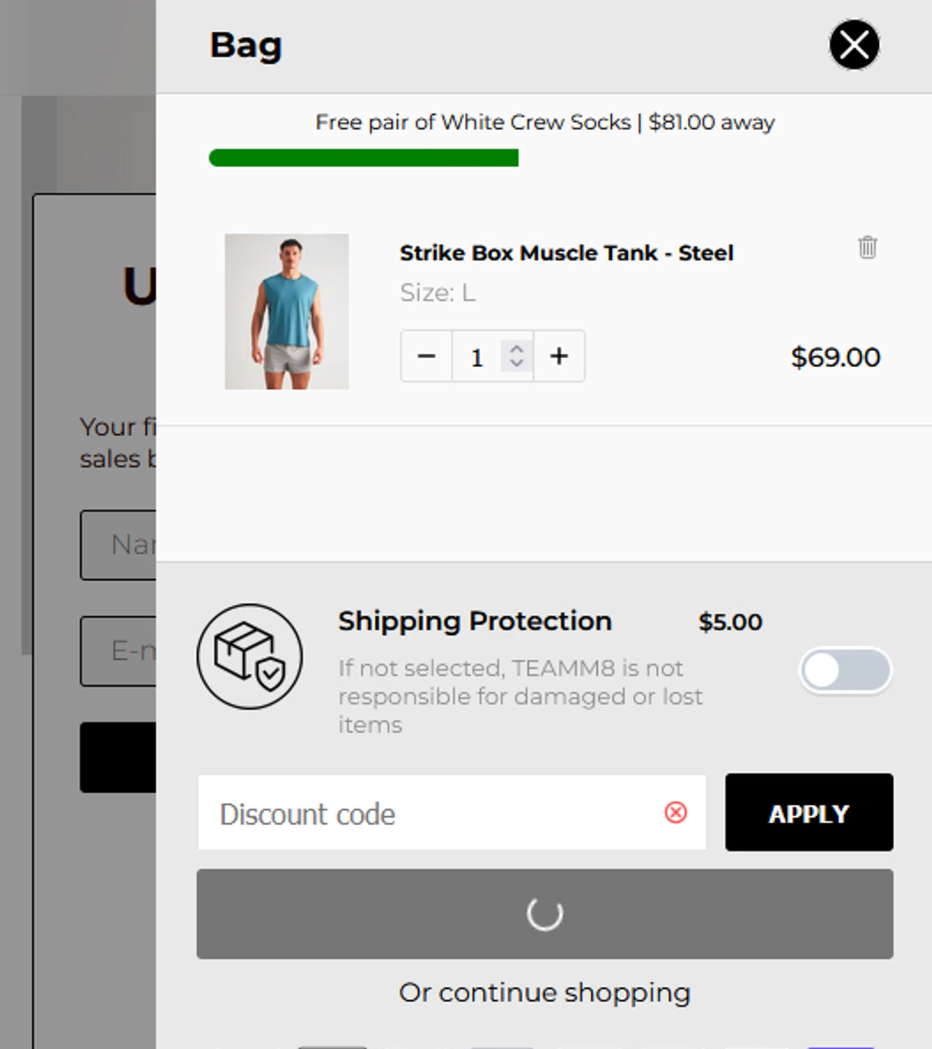 Teamm8 discount code screenshot showing code WELCOMEBACK applied at Teamm8 checkout page. Uploaded by SimplyCodes community member BLUEBLASTOISE on Jul 11, 2025