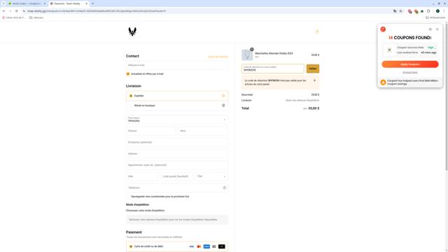 Team Vitality checkout page showing Team Vitality promo code box | Screenshot taken by SimplyCodes community member on Oct 1, 2024