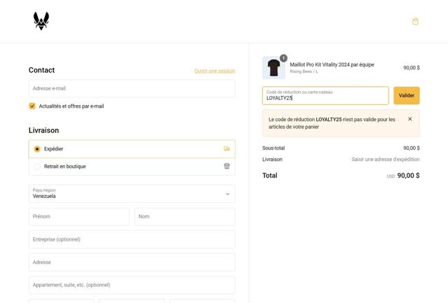 Team Vitality checkout page showing Team Vitality promo code box | Screenshot taken by SimplyCodes community member on Oct 16, 2024