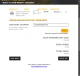 HONORINGVETS24 coupon verification screenshot