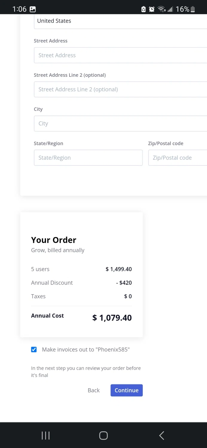 Teamwork checkout page showing Teamwork promo code box | Screenshot taken by SimplyCodes community member on Apr 12, 2023
