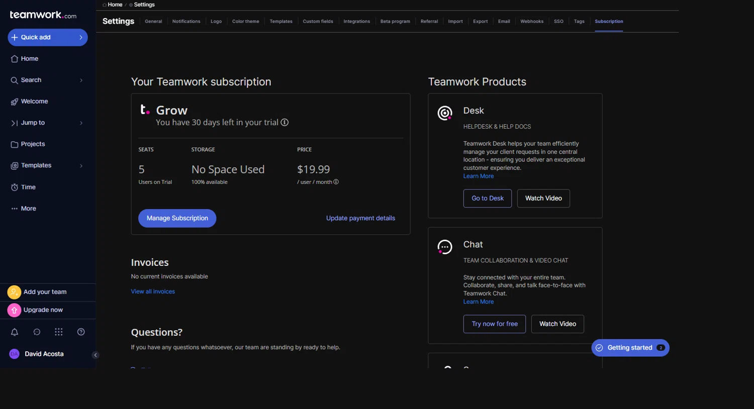 Teamwork checkout page showing Teamwork promo code box | Screenshot taken by SimplyCodes community member on Oct 3, 2023