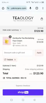 Taisha coupon verification screenshot