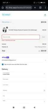 TECKNET US coupon verification screenshot