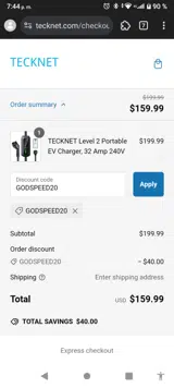 TECKNET US coupon verification screenshot