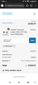 TECKNET US coupon verification screenshot