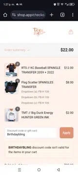 Birthdaybling coupon verification screenshot