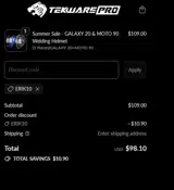 Tekware Welding Store coupon verification screenshot