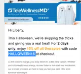 HALLOWEEN15 coupon verification screenshot