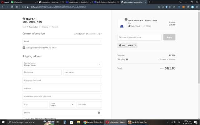 Telfar checkout page showing Telfar discount code box | Screenshot taken by SimplyCodes community member on Jan 24, 2023