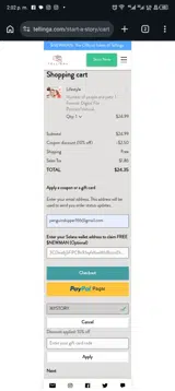 MYSTORY coupon verification screenshot