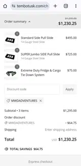 MWDADVENTURES coupon verification screenshot