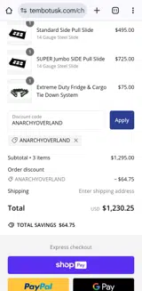 ANARCHYOVERLAND coupon verification screenshot