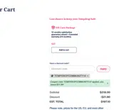 TEMPDROPCOMMUNITY10 coupon verification screenshot