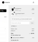Ten/10 Apparel coupon verification screenshot