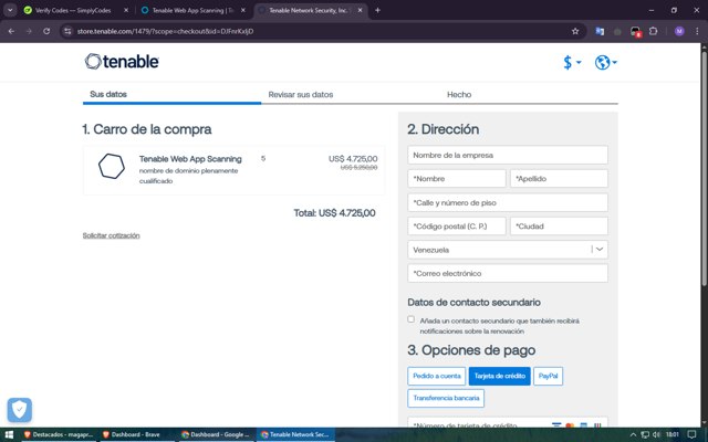 Tenable checkout page showing Tenable coupon code box | Screenshot taken by SimplyCodes community member on May 8, 2025