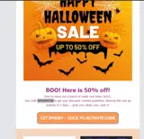 SPOOKY50 coupon verification screenshot