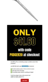 PODGER20 coupon verification screenshot