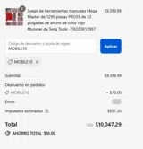 MOBILE10 coupon verification screenshot