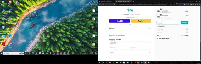 Ten Little checkout page showing Ten Little discount code box | Screenshot taken by SimplyCodes community member on Feb 9, 2025