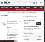 Tennessee Titans coupon verification screenshot