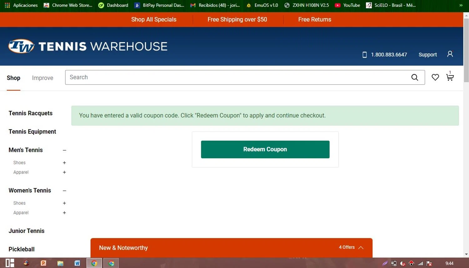 Tennis Warehouse promo code screenshot showing code TWGIFT applied at Tennis Warehouse checkout page. Uploaded by SimplyCodes community member Patobel on Apr 16, 2025
