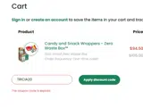 TRICIA20 coupon verification screenshot