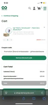 TONIE20 coupon verification screenshot
