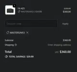MASTERSAVE3 coupon verification screenshot