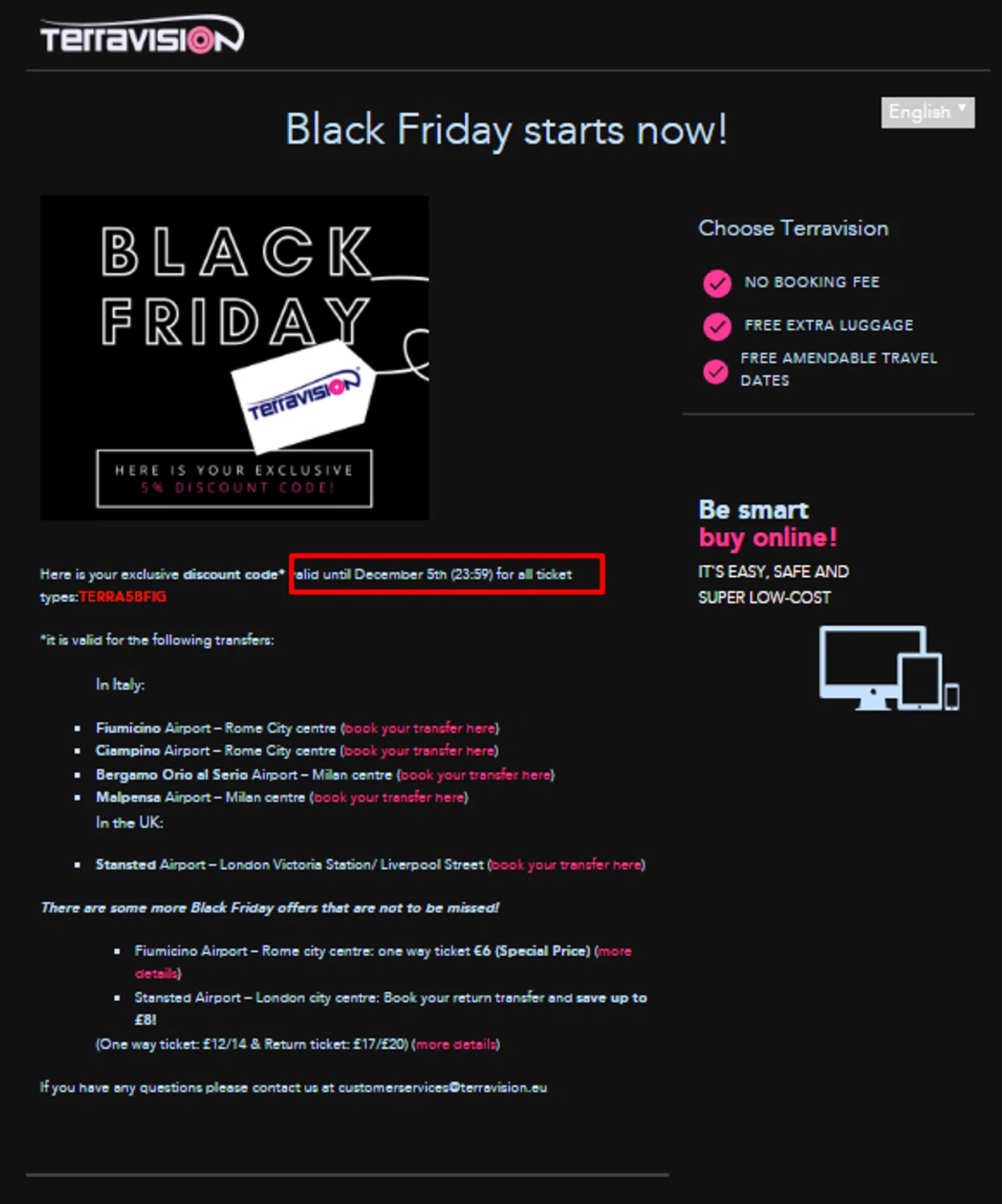 how to use Terravision coupons