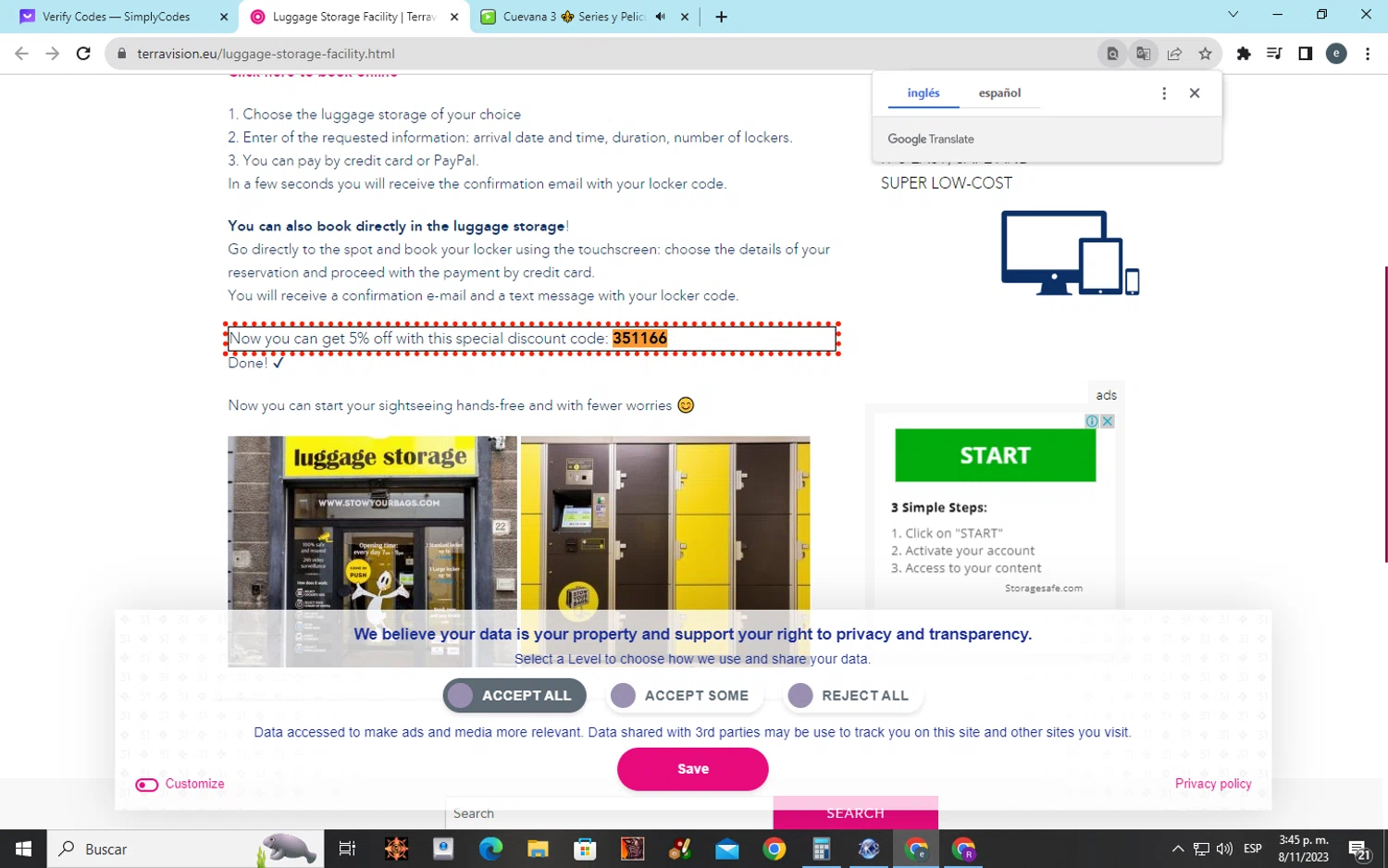 where to use Terravision promo code box