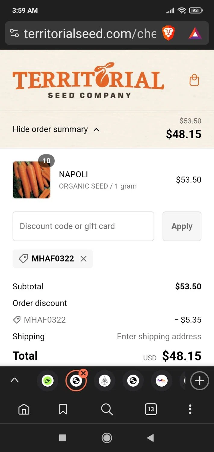 Territorial Seed Coupons 10 Off Discount Codes in August 2024