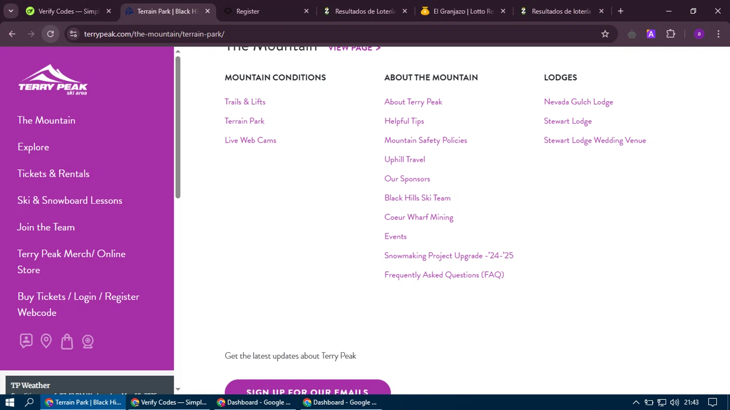 Terry Peak discount code screenshot showing code JAN20 applied at Terry Peak checkout page. Uploaded by SimplyCodes community member thethru on Mar 20, 2025