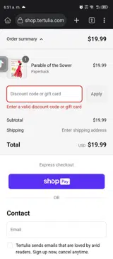 Tertulia coupon verification screenshot