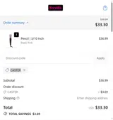 CASTER coupon verification screenshot