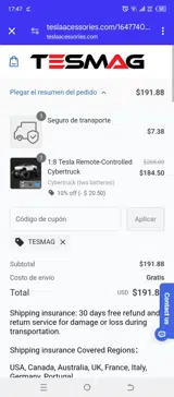 Tesmag coupon verification screenshot