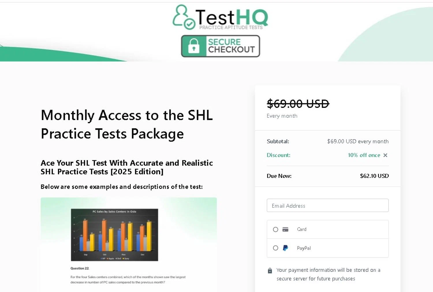TestHQ coupon code screenshot showing code SIMPLY10 applied at TestHQ checkout page. Uploaded by SimplyCodes community member LAMINEJAMAL on Jun 20, 2025