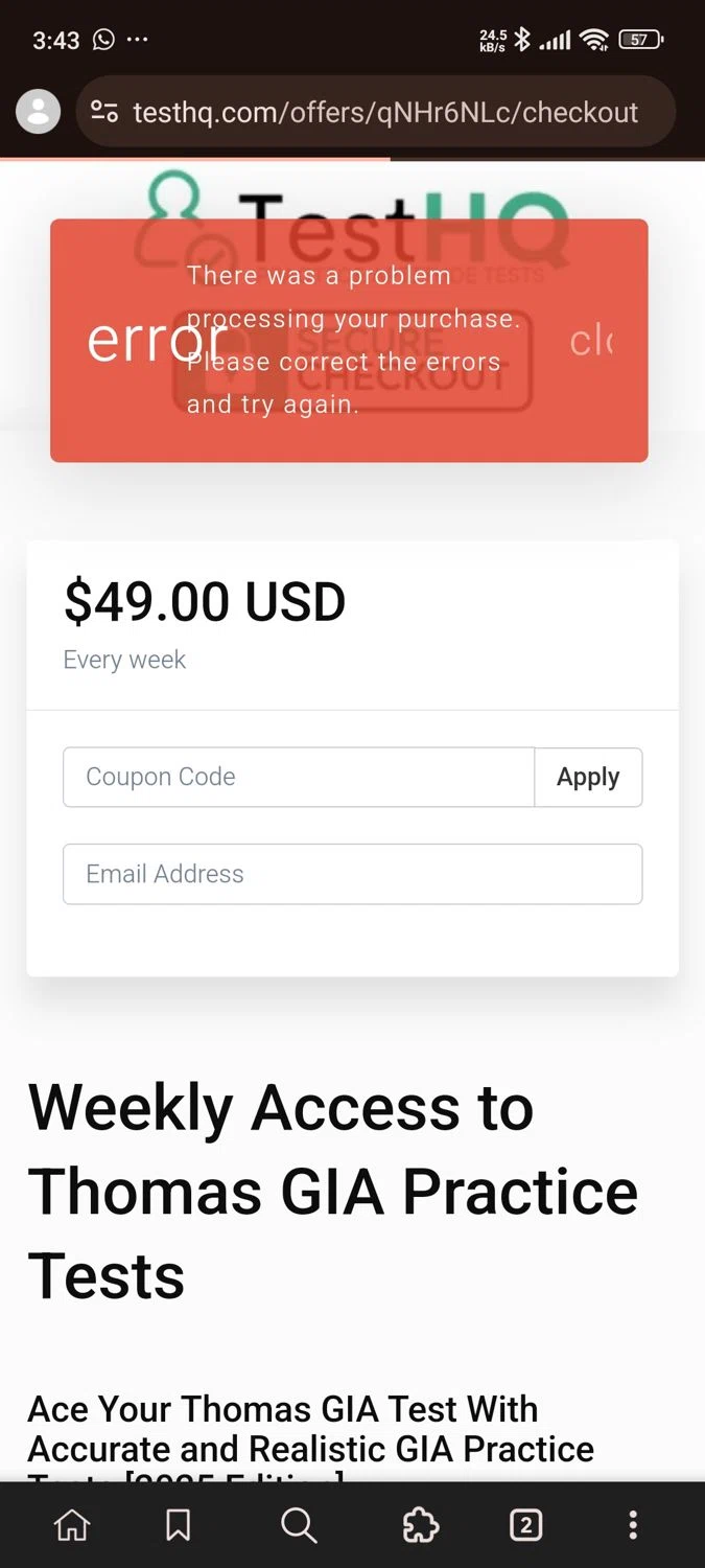 TestHQ coupon code screenshot showing code SIMPLY10 applied at TestHQ checkout page. Uploaded by SimplyCodes community member RoyalSleuth5202 on May 23, 2025