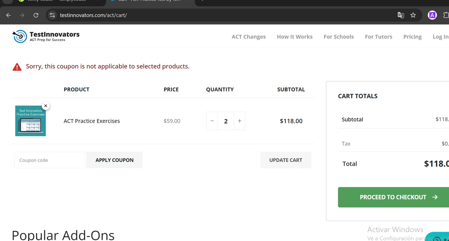 Test Innovators coupon code screenshot showing code SKILLS10 applied at Test Innovators checkout page. Uploaded by SimplyCodes community member DiaCritics on Apr 12, 2025