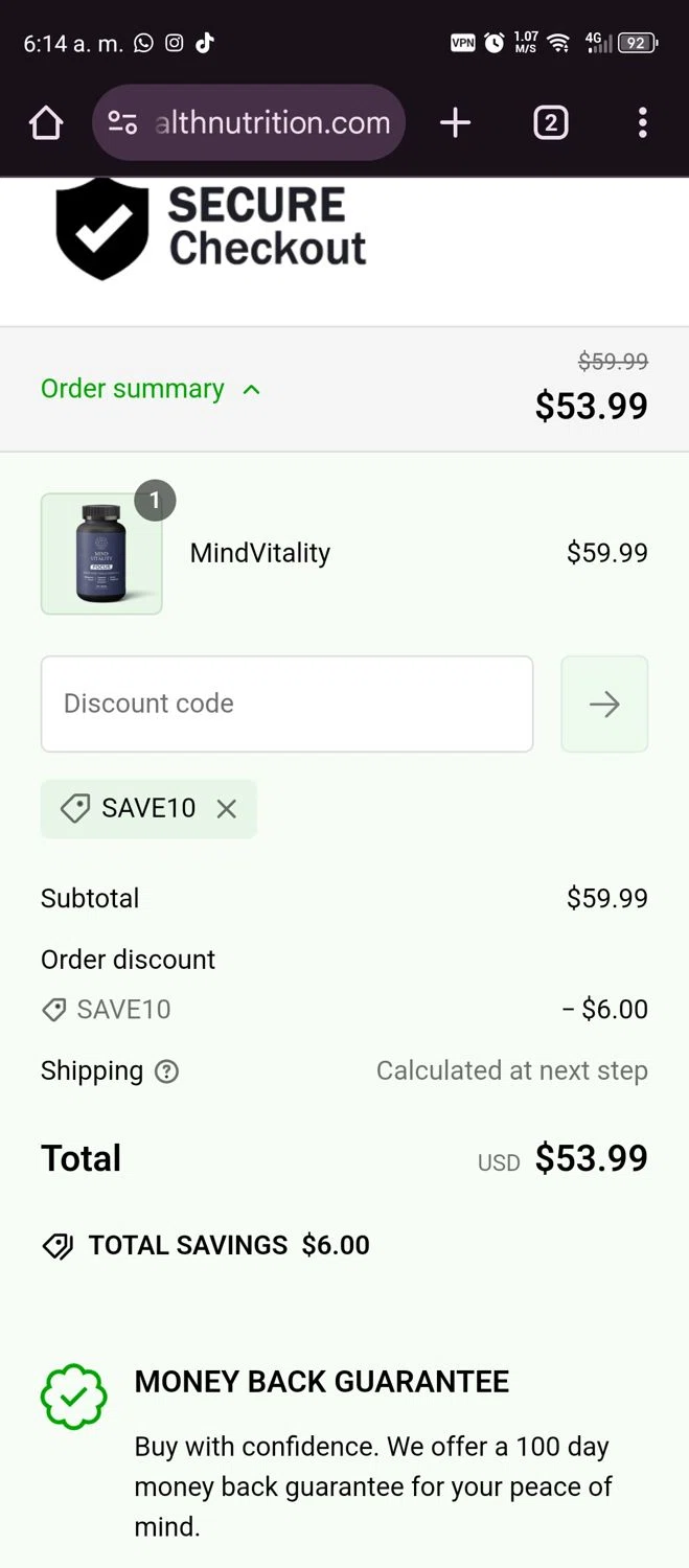 Testogen discount code screenshot showing code SAVE10 applied at Testogen checkout page. Uploaded by SimplyCodes community member GumballWatterson on Feb 3, 2025