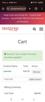TOGETHER coupon verification screenshot
