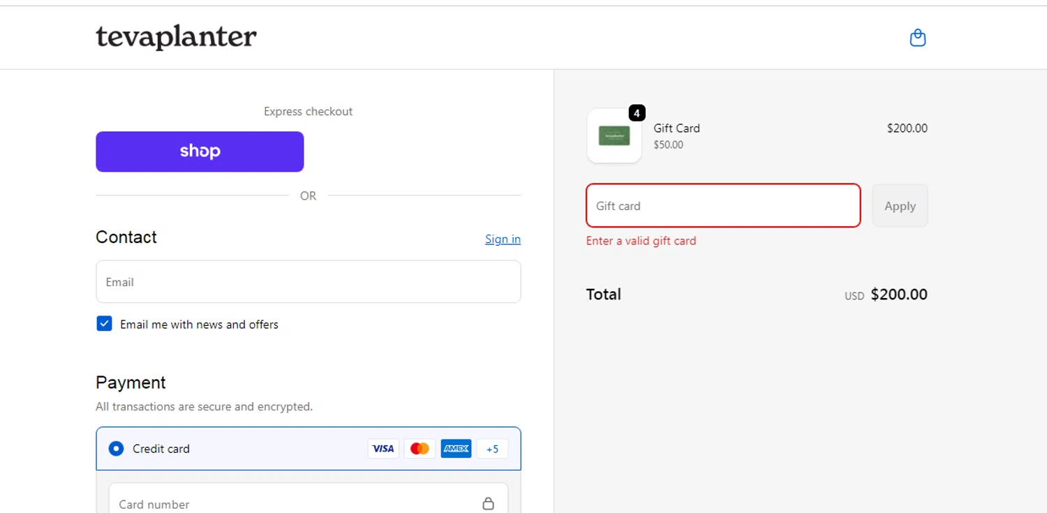 tevaplanter discount code screenshot showing code PLANTER10 applied at tevaplanter checkout page. Uploaded by SimplyCodes community member menotychire on Nov 11, 2025