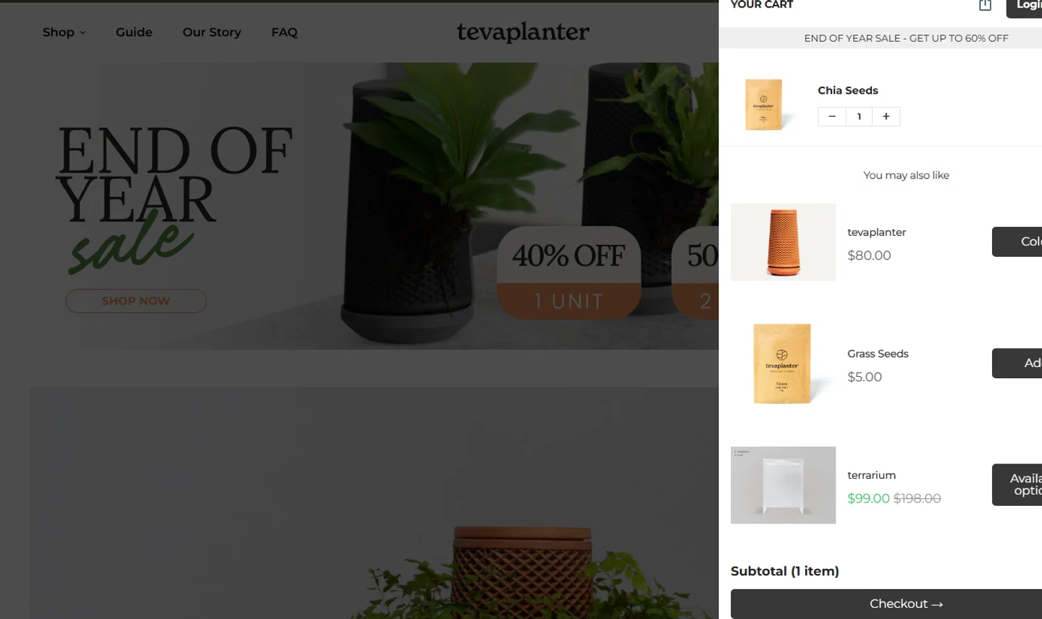 tevaplanter discount code screenshot showing code HS50% applied at tevaplanter checkout page. Uploaded by SimplyCodes community member Draken on Dec 21, 2025