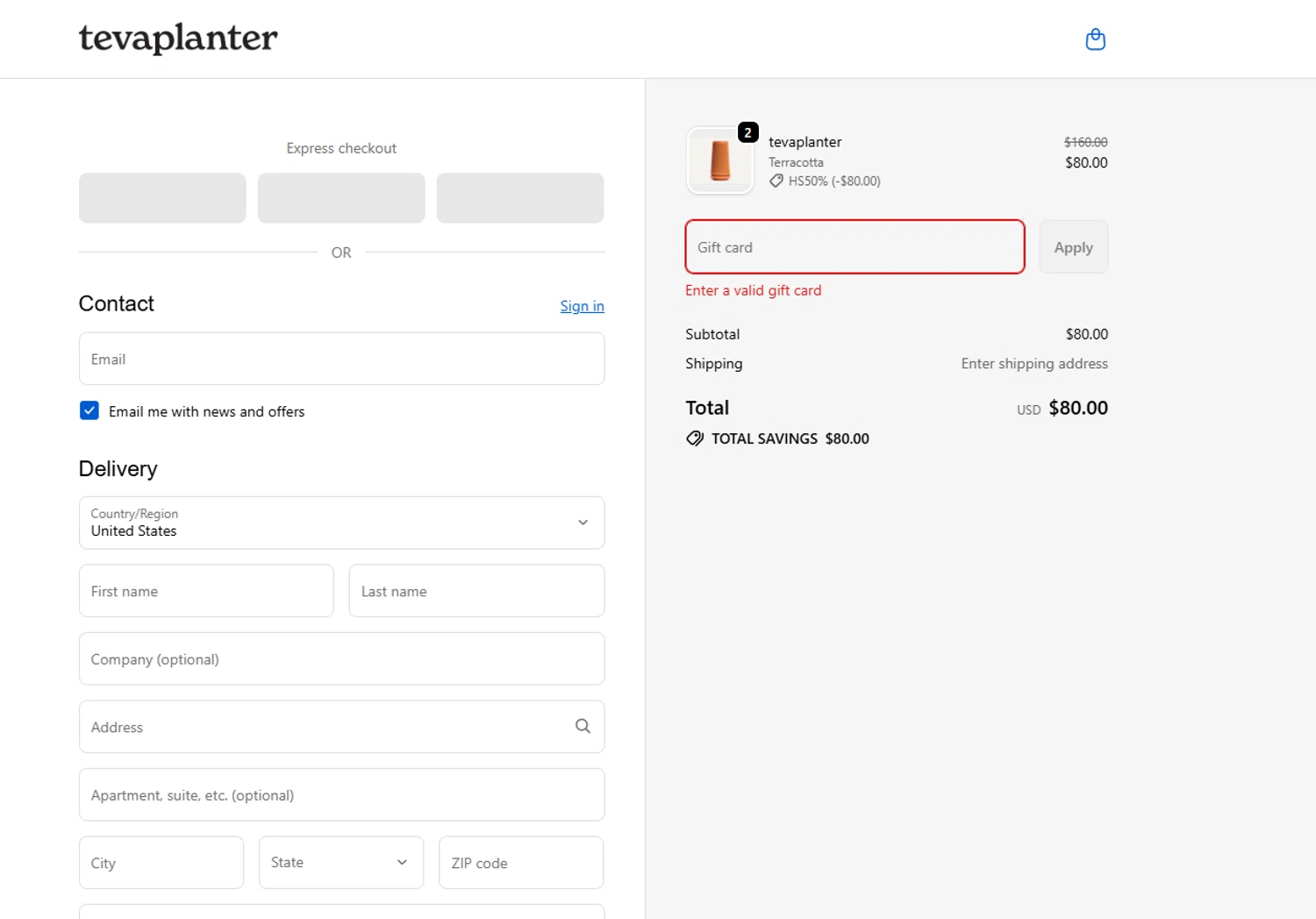 tevaplanter discount code screenshot showing code HS40% applied at tevaplanter checkout page. Uploaded by SimplyCodes community member GloriousSaver4644 on Dec 26, 2025