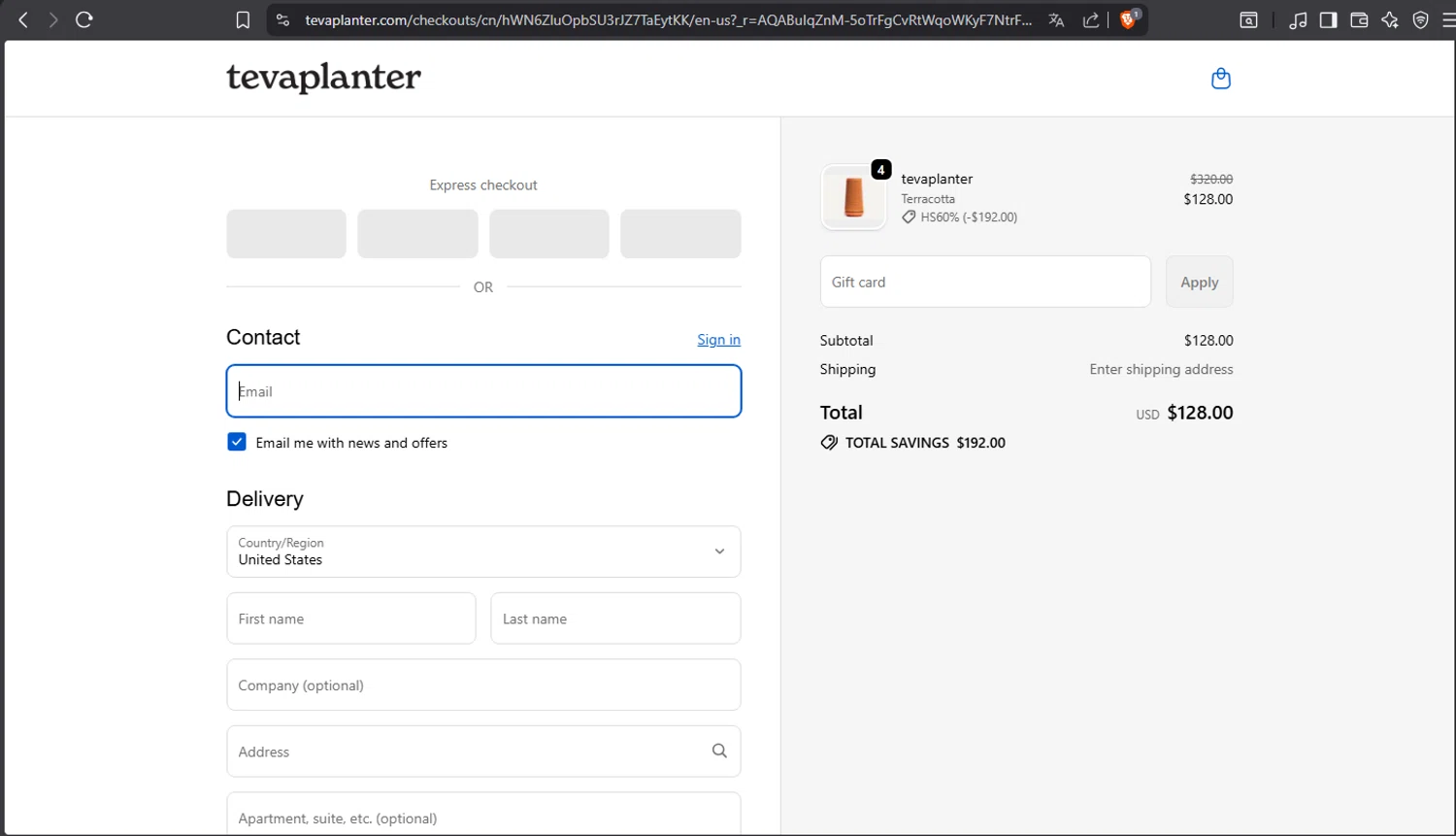 tevaplanter discount code screenshot showing code HS60% applied at tevaplanter checkout page. Uploaded by SimplyCodes community member crischidy25 on Dec 28, 2025